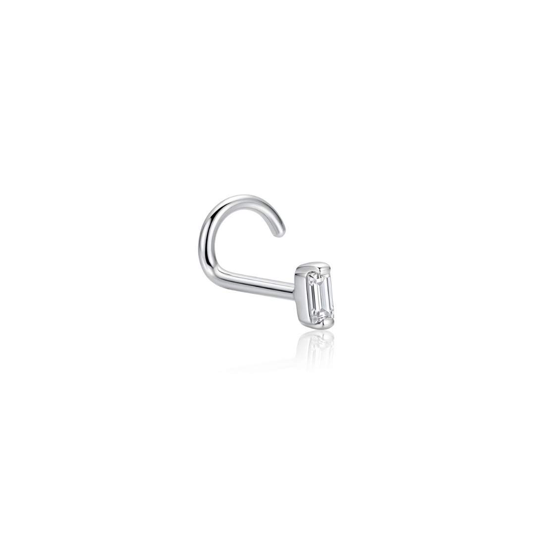 Piercing de nariz com zircônia baguete prata 925